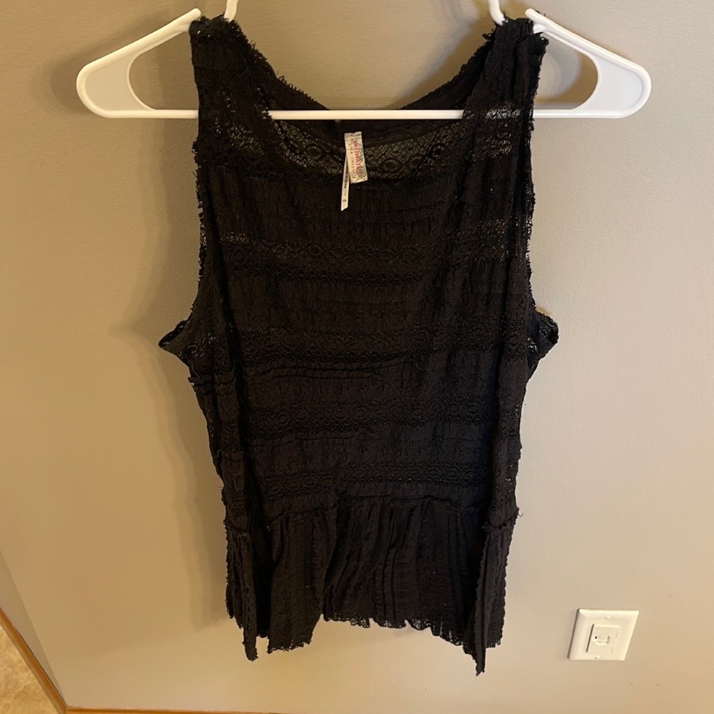Free people sleeveless lace peplum top size L